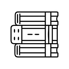 stack of vintage books icon, stack of vintage books line art - simple line art of stack of vintage books, perfect for stack of vintage books logos and icons and themed design