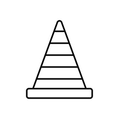 Construction cone icon linear logo isolated