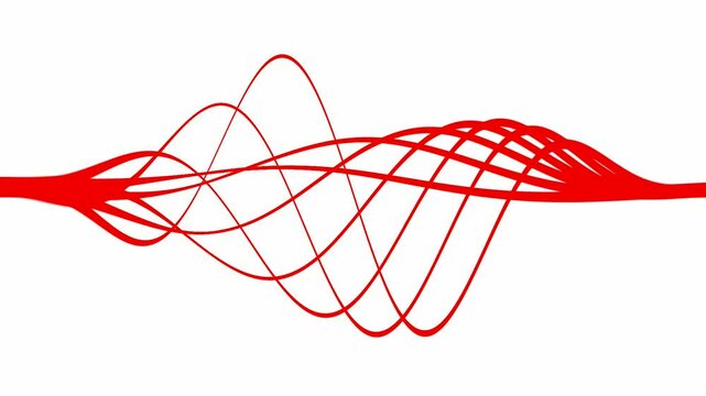 Motion background with animated red sine lines (1920x1080 30fps 34s).
