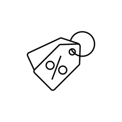 Discount tag icon linear logo isolated