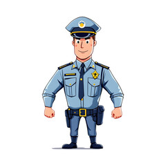 Officer flat design png transparent background