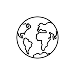 Earth icon linear logo isolated