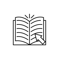 E-book icon linear logo isolated