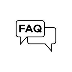 FAQ icon linear logo isolated
