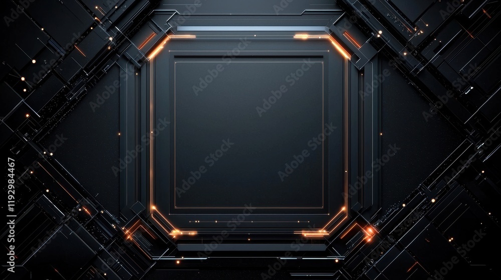 Poster minimalistic geometric grid pattern with lines and borders featuring dynamic light accents