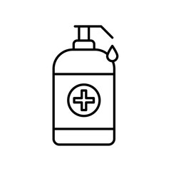 Hand sanitizer icon linear logo isolated