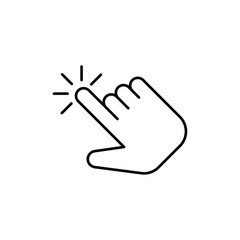Hand click icon linear logo isolated