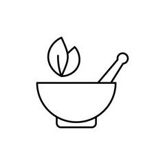 Herbal medicine icon linear logo isolated