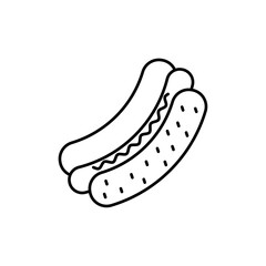 Hot dog icon linear logo isolated