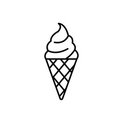 Ice cream cone icon linear logo isolated