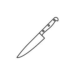 Kitchen knife icon linear logo isolated