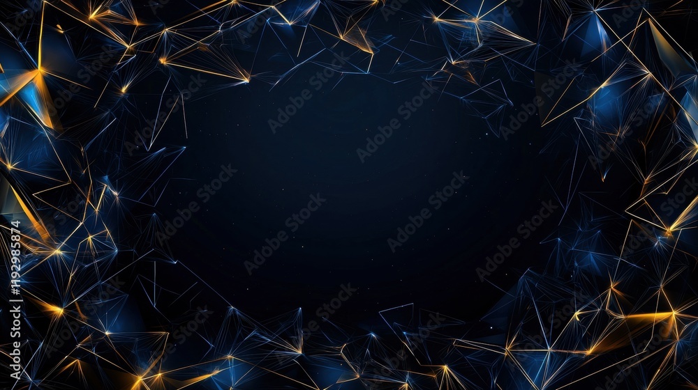 Poster artistic geometric lines and patterns with sharp borders on dark background for creative projects