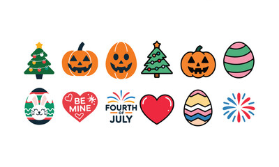 Adorable vector illustrations of cats, dogs, fish, birdcages, and pet accessories in a colorful style.