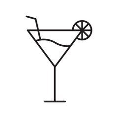 Martini glass icon linear logo isolated