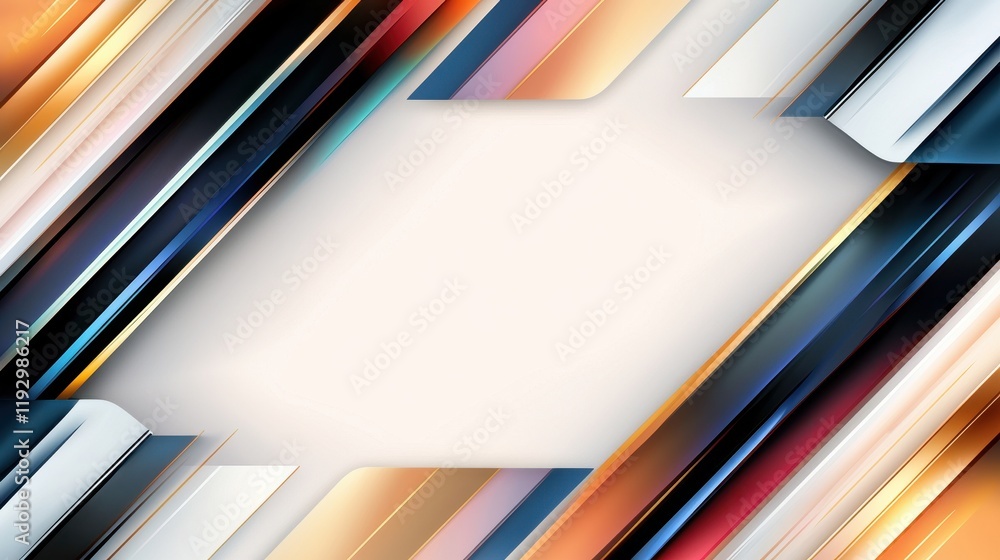 Poster abstract geometric lines and borders creation with sharp artistic patterns in vibrant colors