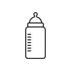 Milk bottle icon linear logo isolated