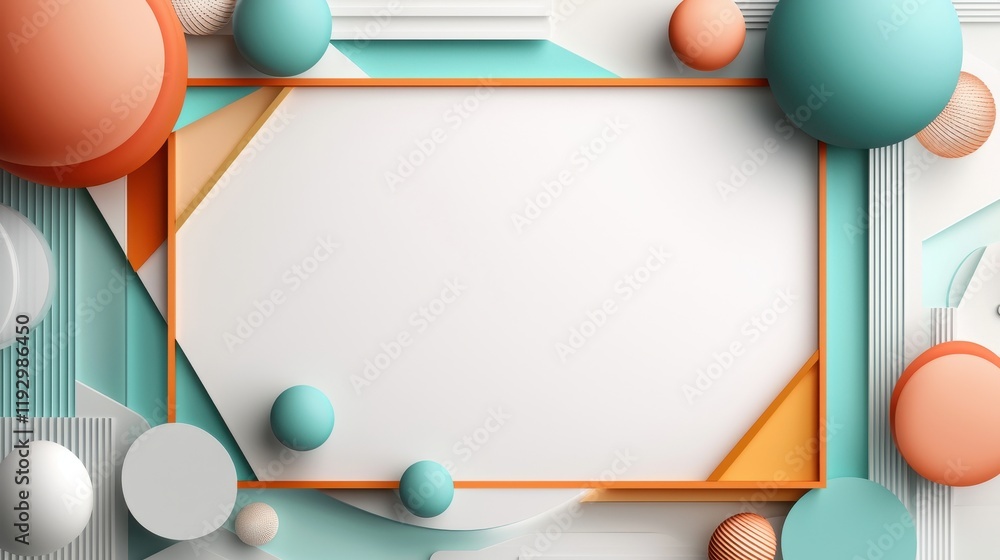 Poster stylish geometric background with simple lines and borders featuring colorful circles and modern des