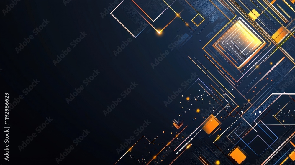 Poster elegant geometric lines and borders with stylish design elements on dark background for modern aesth