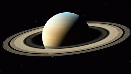 A stunning view of Saturn and its rings. AI generated