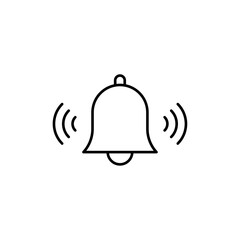 Notification bell icon linear logo isolated
