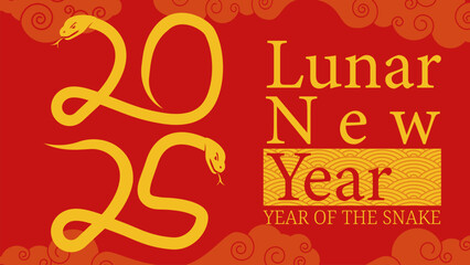 Happy Chinese New Year 2025, Lunar New Year 2025, 2025 Snake Vector Art, Icon, Logo