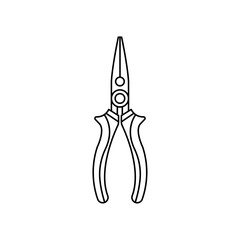 Pliers icon linear logo isolated