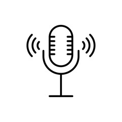 Podcast icon linear logo isolated