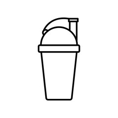 Protein shake icon linear logo isolated