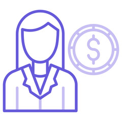 Obraz premium Female Finance Officer Icon