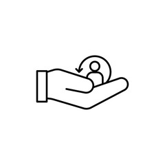 Retention icon linear logo isolated