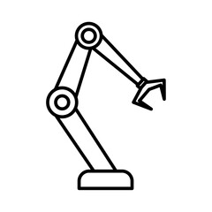 Robot arm icon linear logo isolated