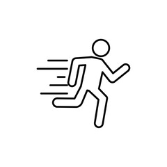 Running icon linear logo isolated