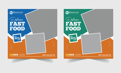 Fototapeta premium Food Social Media Post Template