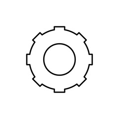 Settings gear icon linear logo isolated