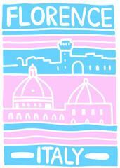 Naklejka premium Florence - Italy - sticker design illustration