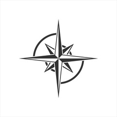 Compass Logo Icon Design, vectorAbstract geometric symbol. Sacred geometry sign with geometric shapes. Isolated on white background. Black linear shapes. Mstic mandala, spiritual design. 