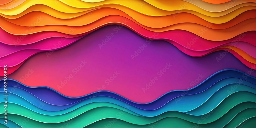 Aufkleber abstract colorful layered wave background design with vibrant hues and smooth curves