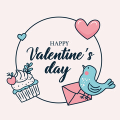 Cute Greeting Card Design for Valentine's Day