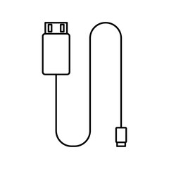 USB cable icon linear logo isolated