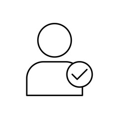 User check icon linear logo isolated