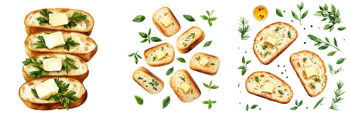 Creamy Garlic Bread Slices with Fresh Herbs