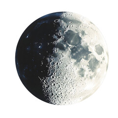 Naklejka premium Detailed Monochrome Image of Dramatic Lunar Craters and Surface on a Serene Night Sky