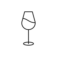 Wine glass icon linear logo isolated