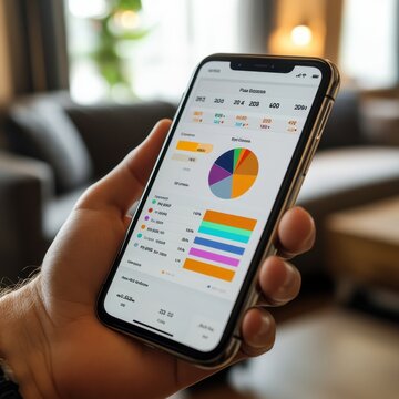 Business Data Visualized on Smartphone