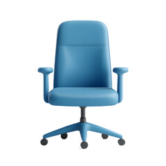 Naklejka premium Stylish and Comfortable Blue Swivel Office Chair for Modern Workplaces