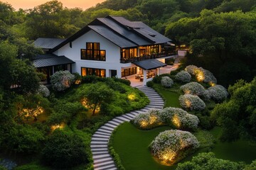 A drone shot of Uxmal showcasing the blending of Aztec and Mayan architectural styles in its layout