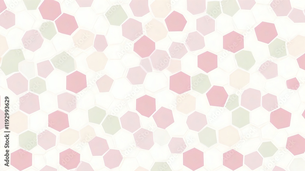 Poster soft pastel hexagon pattern on minimal white background