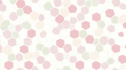 Soft Pastel Hexagon Pattern on Minimal White Background