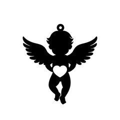 Cupid silhouette, cupid vector, Valentine's  day cupid 