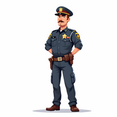 Officer flat design illustration